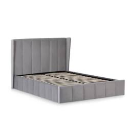 Cheshire Mountain Grey Velvet Upholstered Ottoman Storage Bed - Double (135cm) - thumbnail 2