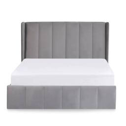 Cheshire Mountain Grey Velvet Upholstered Ottoman Storage Bed - Double (135cm) - thumbnail 5