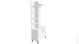 Destina Home Modern Hallway Coat Rack with Six Shelves, Cabinet & Hooks-183x74x35 in Light Beige - Size: 2 Pack - thumbnail 7