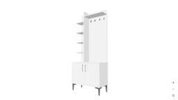 Destina Home Modern Hallway Coat Rack with Six Shelves, Cabinet & Hooks-183x74x35 in Light Beige - Size: 2 Pack - thumbnail 9