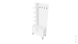 Destina Home Modern Hallway Coat Rack with Six Shelves, Cabinet & Hooks-183x74x35 in Light Beige - Size: 2 Pack - thumbnail 6