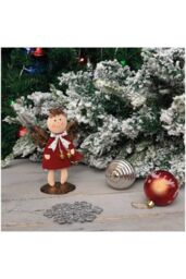 Netagon Metal Angel Ornament in Red - thumbnail 3