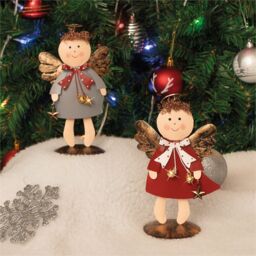 Netagon Metal Angel Ornament in Red - thumbnail 6