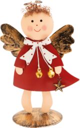Netagon Metal Angel Ornament in Red - thumbnail 7