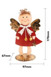 Netagon Metal Angel Ornament in Red - thumbnail 2