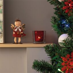 Netagon Metal Angel Ornament in Red - thumbnail 4