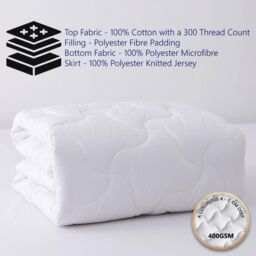Glamhaus Mattress Topper & Fitted Skirt - Oeko Tex 100 & Silvadur - Super King in White - thumbnail 6