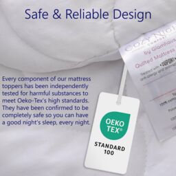 Glamhaus Mattress Topper & Fitted Skirt - Oeko Tex 100 & Silvadur - Super King in White - thumbnail 3