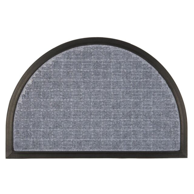 Nicola Spring Heavy Duty Half Moon Door Mat - 60 x 40cm - Grey - Size: 40 cm x 60 cm - image 1