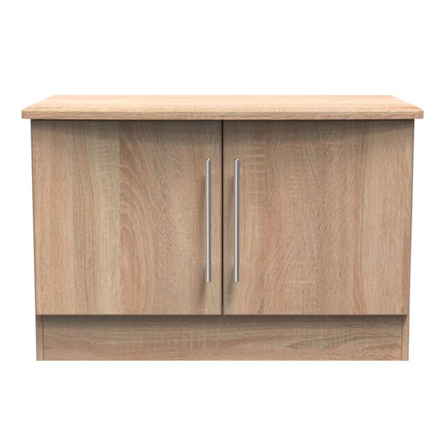 Ready Assembled 2 U Carlton Compact 2 Door TV & Media Unit (Ready Assembled) in Light Oak - Size: Medium - image 1
