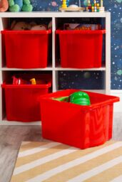 Wham Stack & Store 4x 24L Box in Red - thumbnail 1