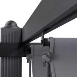 Living and Home 10x10ft Outdoor Aluminum Patio Pergola with Canopy in Light Grey - thumbnail 7