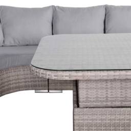 Furnishings For Less UK Round Corner Rattan Patio Sofa Set with Adjustable Table in Grey - thumbnail 2