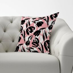 Warren Reed - Designer Nature Flat Spring Flowerk Color Cushions in Pink - Size: 60 cm x 60 cm - thumbnail 2