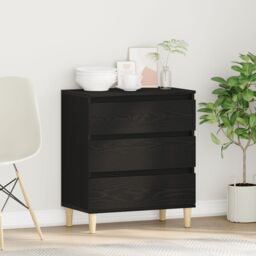 Berkfield Home Sideboard Black Oak 60x35x70 cm Engineered Wood - Size: 60 x 35 x 70 cm - thumbnail 1