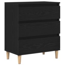 Berkfield Home Sideboard Black Oak 60x35x70 cm Engineered Wood - Size: 60 x 35 x 70 cm - thumbnail 2