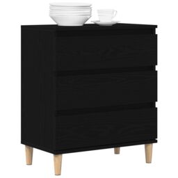 Berkfield Home Sideboard Black Oak 60x35x70 cm Engineered Wood - Size: 60 x 35 x 70 cm - thumbnail 3
