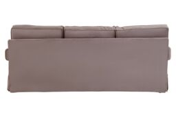 Orsina Three‑Seat Grey Velvet Sofa, Plush Velvet Upholstery with Key‑Style Padded Arms, Wooden‑Base 3‑Seater Sofa in Brown - thumbnail 2