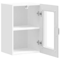 Berkfield Home Kitchen Wall Cabinet with Glass Door Lucca High Gloss White - thumbnail 7