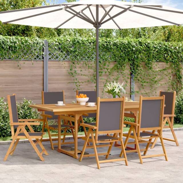 Berkfield Home 7 Piece Garden Dining Set Anthracite Fabric & Solid Wood - image 1