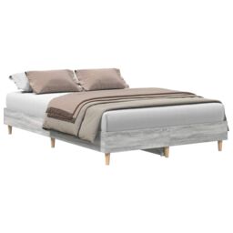 Berkfield Home Bed Frame No Mattress Grey Sonoma 120x200 cm Engineered Wood - Size: Small Double - thumbnail 2
