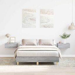 Berkfield Home Bed Frame No Mattress Grey Sonoma 120x200 cm Engineered Wood - Size: Small Double - thumbnail 1