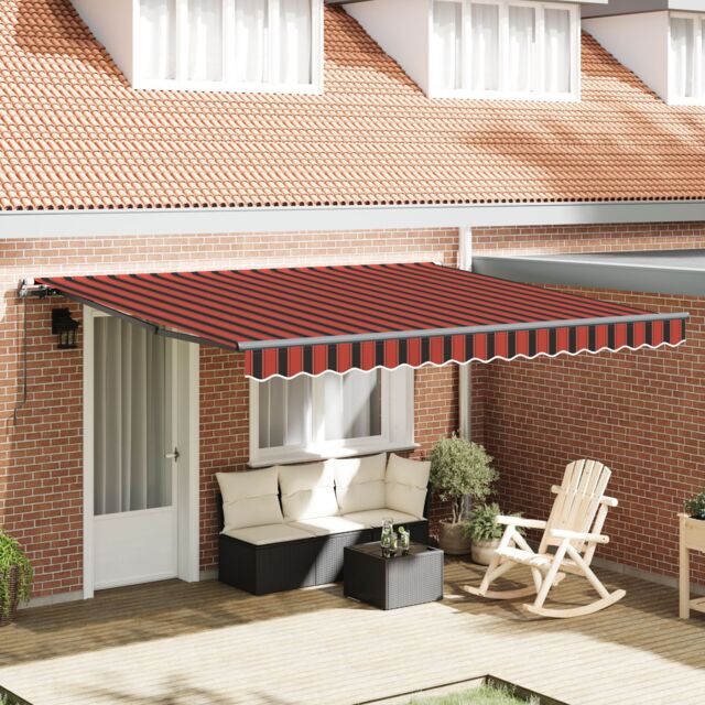 Berkfield Home Manual Retractable Awning Orange & Brown 400x300 cm - image 1