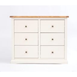 Cabinet Bits Castelli 6 Drawer Chest of Drawers Brass Knob in Off-White