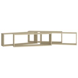 Berkfield Home Wall Cube Shelf 4 pcs Sonoma Oak 80x15x26.5 cm Engineered Wood in Brown - thumbnail 5