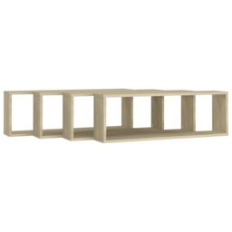 Berkfield Home Wall Cube Shelf 4 pcs Sonoma Oak 80x15x26.5 cm Engineered Wood in Brown - thumbnail 4