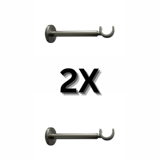 Hinsinc 2Pcs 28mm Wall Mount Curtain Pole Brackets in Silver - Size: 1 - image 1