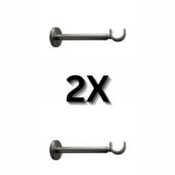 Hinsinc 2Pcs 28mm Wall Mount Curtain Pole Brackets in Silver - Size: 1