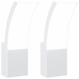 Berkfield Home Outdoor LED Wall Lights 2pcs White Die-cast Aluminium - thumbnail 2