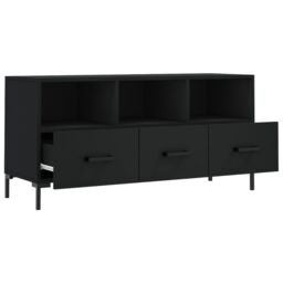 Berkfield Home TV Cabinet Black 102x36x50 cm Engineered Wood - Size: 102 x 36 x 50 cm - thumbnail 6