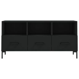 Berkfield Home TV Cabinet Black 102x36x50 cm Engineered Wood - Size: 102 x 36 x 50 cm - thumbnail 5