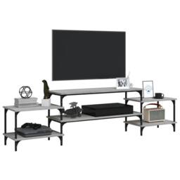 Berkfield Home TV Cabinet Grey Sonoma 197x35x52 cm Engineered Wood - Size: 197 x 35 x 52 cm - thumbnail 4