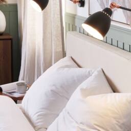 Wyld and Coco Graphite Grey Set of 2 Wall Spot Lamps with Metal Swing Arm - thumbnail 1