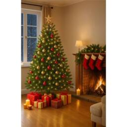 Clifton Premier Norway Spruce Xmas Tree - Fresh Cut - 1.75m - 2.0m (5.75 - 6.5ft) in Green