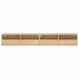 Berkfield Home TV Wall Cabinets 2 pcs Sonoma Oak 100x30x30 cm Engineered Wood in Light Tan - Size: 100 x 30 x 30 cm - thumbnail 7