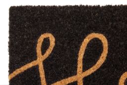 Orsina Hello' Black Coir Doormat, Stylish Monochrome Welcome Mat With Durable PVC Backing, Hard-Wearing - Size: Medium - thumbnail 5