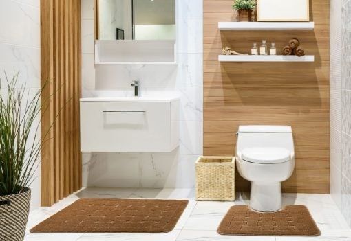 New Edge Blinds Shades Collection 2 Piece Bath Set in Natural - Size: 45 cm width x 75 cm drop - image 1