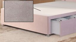 Somnior Chambery Divan Bed Frame 2 Draw with Floor Standing Headboard Velvet in Pink - Size: Small Double - thumbnail 5