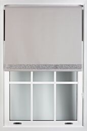 Furnished Grey Blackout Fabric with Silver Glitter Accent - Trimmable Roller Blind - Size: 130 cm width x 165 cm drop - thumbnail 1