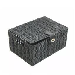 VOGREX SET OF 3 RESIN WOVEN WICKER XMAS HAMPER BASKET in Black - thumbnail 4