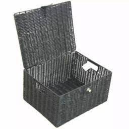VOGREX SET OF 3 RESIN WOVEN WICKER XMAS HAMPER BASKET in Black - thumbnail 5