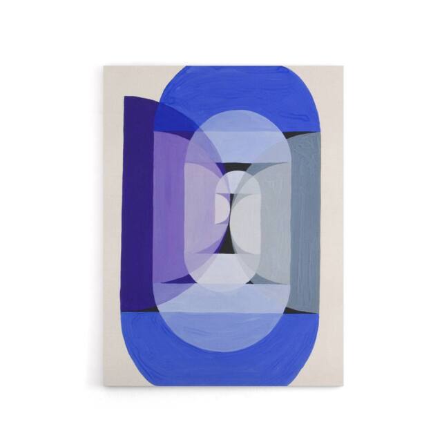 "Artery8 Joseph Schillinger Abstract Blue Gray Violet Wheel Canvas Art Print - Size: W12"" x H16""" - image 1