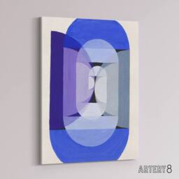 "Artery8 Joseph Schillinger Abstract Blue Gray Violet Wheel Canvas Art Print - Size: W12"" x H16""" - thumbnail 2