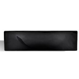 Berkfield Home Ceramic Bathroom Sink Basin with Faucet Hole Black - thumbnail 3