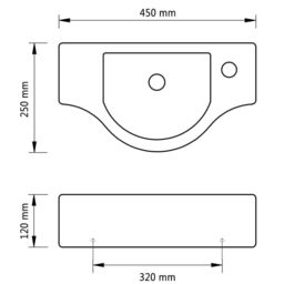 Berkfield Home Ceramic Bathroom Sink Basin with Faucet Hole Black - thumbnail 6