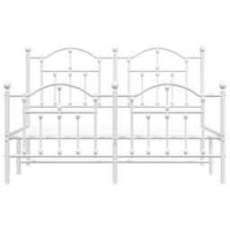 Berkfield Home Metal Bed Frame with Headboard & Footboard White 140x200 cm - thumbnail 5